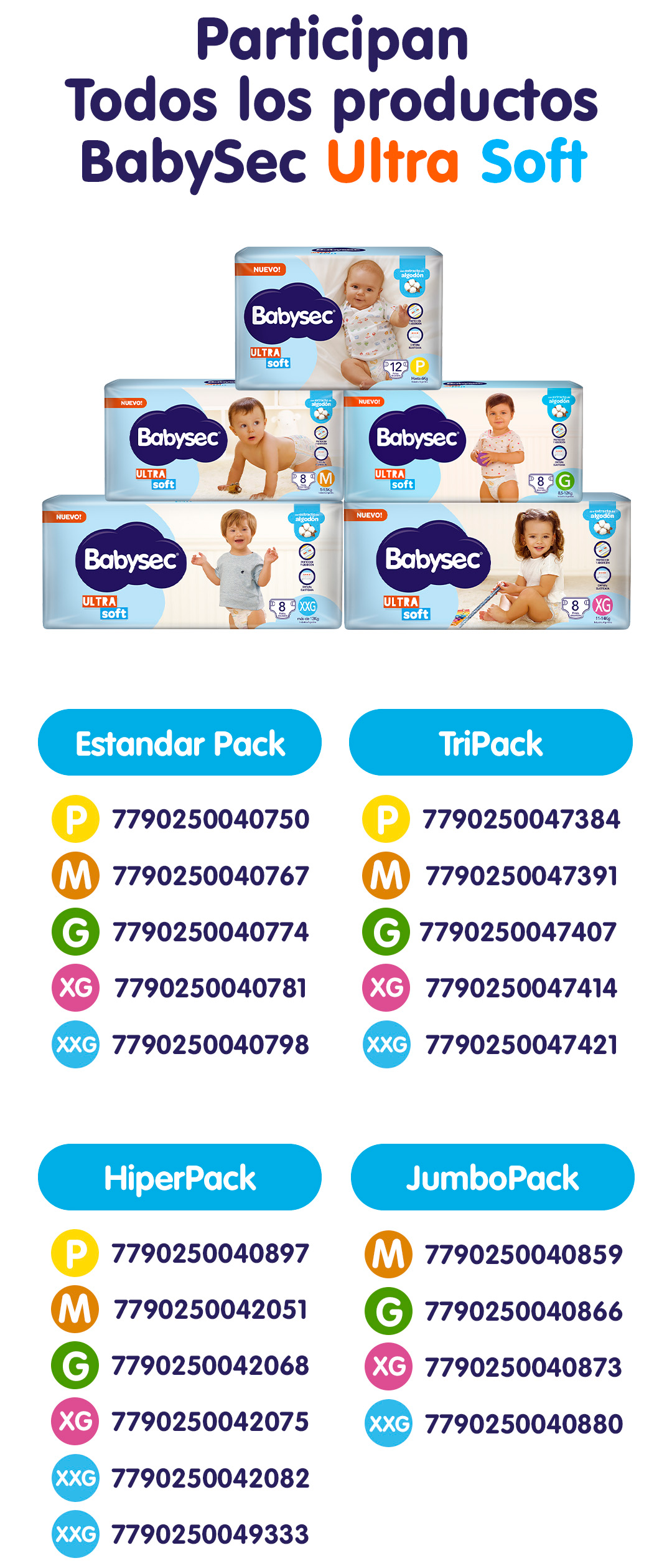 Participan todos los productos BabySec Ultra Soft